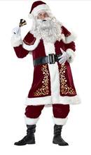 A Full Set Of Christmas Costumes Santa Claus For Adults Red Christmas Clothes Santa Claus Costume Luxury Suit 2024 - buy cheap