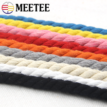 10Meters 8mm 100% Cotton 3 Shares Twisted Thread Cords DIY Craft Hometextile Decoration Rope For Bag Belt Sewing Accessories 2024 - buy cheap