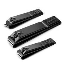 Cortaúñas de acero inoxidable negro, máquina profesional para cortar uñas, 3 estilos, alta calidad 2024 - compra barato