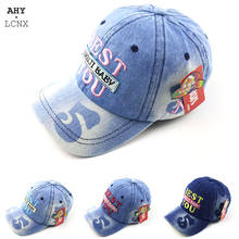 New Korean Baby Baseball Cap Autumn Spring Kids Denim Cap Boys Girls Embroidery Letter BEST YOU Snapback Hip Hop Sun Hat 2024 - buy cheap