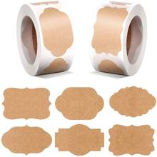 2 Roll Natural Brown Kraft Stickers Bottles Label Roll Self-Adhesive Present Sticker DIY Blank Name Sticker Christmas Gift Tags 2024 - buy cheap