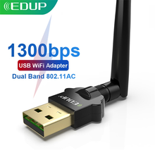 EDUP-receptor inalámbrico de WiFi, 1300Mbps, USB adaptador WiFi, banda Dual, 2,4/5GHz, antena de tarjeta de red, Dongle, CA, Wi-Fi, para ordenador de escritorio y portátil 2024 - compra barato