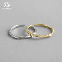 Женское кольцо с открытым кольцом CHUANGU, регулируемое тонкое кольцо из стерлингового серебра 925 пробы в минималистическом стиле 2024 - купить недорого