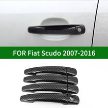 Для Fiat Scudo 2007-2016 аксессуар с изображением карбоновой нити автомобильный боковой двери ручка крышки отделка 2008 2009 2010 2011 2012 2013 2014 2024 - купить недорого