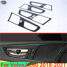 Manija de puerta interior para Volvo XC60 2018 2019, cubierta de fibra de carbono, embellecedor de cuenco de captura, embellecedor de marco de bisel, guarnición 2024 - compra barato