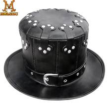 Molezu Halloween Steam Punk Style Latex Hat Fashion Cosplay Dome Bowler Black Steampunk Hat  Decor Vintage Carnival Party Hats 2024 - buy cheap