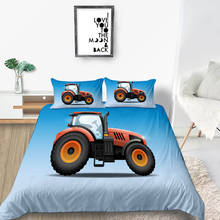 Crianças jogo de cama trator 3d elegante clássico dos desenhos animados capa edredão rei rainha único gêmeo completo duplo design único conjunto cama 2024 - compre barato