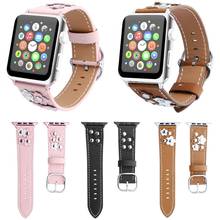 Leather strap For Apple watch band 42mm 44mm 38mm 40mm correa stainless steel watchband belt bracelet iwatch series 6 se 5 4 3 2 2024 - buy cheap