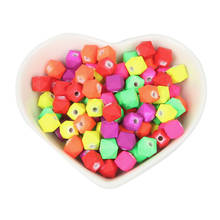 100Pcs Acrylic Mix Color polyhedron Rubber Round Loose Spacer Beads for Jewelry Making For Needlework Beads DIY Necklace 8x8 MM 2024 - buy cheap