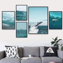 Lighthouse Sea Waves Beach Dolphin Quotes Wall Art Canvas Painting Nordic Posters And Prints Wall Pictures For Living Room Decor 2024 - buy cheap