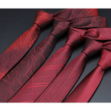 New High Quality Wine Red 6CM Wide Tie For Men Fashion Formal Groom Wedding Party Necktie With Gift Box 2024 - buy cheap