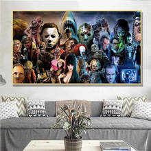 Colección de personajes de Thriller de película de terror, pintura en lienzo, imágenes de pared, carteles e impresiones, lienzo artístico, póster, Mural, decoración del hogar 2024 - compra barato