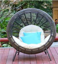 Leisure Rattan Chair for Balcony Courtyard Hotel Club Living Room Indoor Outdoor Single Lounge Chair bed Diameter 100cm 2023 - buy cheap