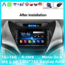 Rádio automotivo multimídia estéreo, gps, android, para hyundai elantra 2011 2012 2013 com suporte de reprodutor bt, função wi-fi, obd2, dab + 2024 - compre barato