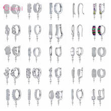 Wholesale Price 925 Sterling Silver Jewelry Making Findings Cubic Zircon Paved Connector Bail Earring DIY Components 2024 - buy cheap