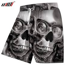 UJWI Man Punk Rock Beach Shorts 3D Printed Funny Metal Skull Shorts Big Size Harajuku Mens Streetwear Dropshipping 2024 - buy cheap