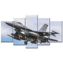 5 peças pinturas em tela hd F-16 combate falcon poster arte de parede imagens para decoração de casa 2024 - compre barato