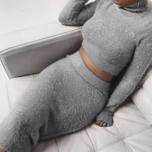 Winter Soft Warm Knitted Turtleneck 2 Pieces Set Casual Full Sleeve Sweater Skirt Female Sweater Suits Set Two Piece Set Women 2024 - buy cheap