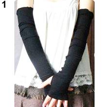 Solid color Gloves Women Men Sunscreen Driving Gloves Lady Fashion UV Sun Protections Arm Warmer Long Fingerless Cotton Gloves 2024 - buy cheap