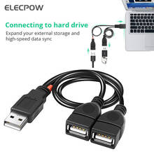 Elecpow USB 2.0 A Male to 2 Dual USB Female Jack Splitter Cable Hub Charging Power Adapter Cable Extension For Laptop PC Phone 2024 - купить недорого