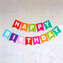 Big Size 20x16cm Happy Birthday Banner Paper Bunting Garland Banners Flags Decoration Birthday Party Supplies Home Decor 2024 - buy cheap