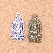 Encantos ganesha elefante buda 26x14mm, pingentes antigos, joia de prata tibetana vintage, 10 peças diy para pulseira colar 2024 - compre barato