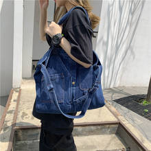 Large Denim 2022 women's bag trend Vintage Shopping top handle bags Casual tote side bags for women Preppy Women shoulder bag 2024 - buy cheap