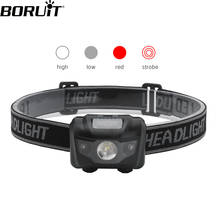 BORUiT-minifaro LED de 3W, luz roja, 4 modos, 300LM, batería AAA, resistente al agua, para Camping y caza 2024 - compra barato