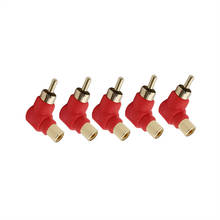 5Pcs 90 Degree RCA Right Angle Connector Plug Adapters Male To Female M/F Elbow Audio Adapter Red L Shape 2024 - buy cheap