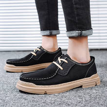 Men's Office Shoes Classic Suede Shoes Men Round Toe Lace-up Solid Casual Leather Shoes Male Comfortable Antiskid Fashion Shoes 2024 - buy cheap