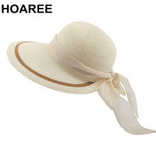 HOAREE Beach Hat Women Summer Hat Bowknot Sun Visor Ladies Straw Hat Elegant Ladies Khaki Vacation Leisure Sunscreen Hat 2024 - buy cheap