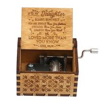 Wooden Music Box Mom to Daughter -You Are My Sunshine Engraved Christmas Gift Hand-Cranked Wooden Music Box Sunlight Crafts 2024 - buy cheap