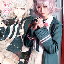 Dangan Ronpa Super DanganRonpa 2 Chiaki Nanami, chaqueta de uniforme, camisa, falda de corbata para mujer, disfraz de Cosplay, peluca, horquilla, bolsa de gato 2024 - compra barato