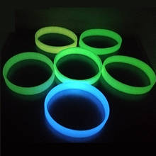 50pcs Glow in the Dark Power Silicone Bracelets Luminous Hologram Rubber wristband Men Women Teens Friendship Bangle Gifts 2024 - buy cheap