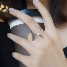 Charm Silver Color Rings Geometric Ring Crystal Finger Rings for Women Wedding Band Jewelry 2020 Minimalist Accessories Gifts 2024 - купить недорого