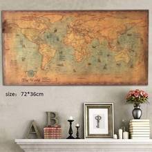Nautical Ocean Sea Kraft Paper Poster World Map Retro Old Art Paper Wall Stickers Painting Home Decor Wall Poster 2024 - buy cheap