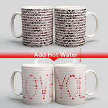 Novo 350ml criativo código de amor caneca mágica eu te amo copo em mudança de temperatura calor sensível copo café chá leite caneca novidade presentes 2024 - compre barato