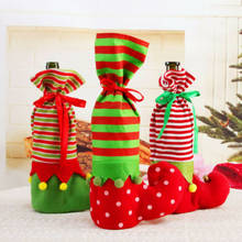 2020 1PC christmas wine bottle bags Red Wine Bottle Cover Bags Home Party Santa Claus Christmas Decoration 2024 - buy cheap