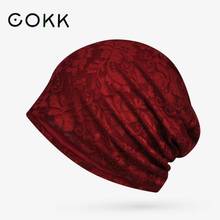 COKK-gorros con patrón de flores para mujer, Gorro de encaje hueco, fino, holgado, transpirable 2024 - compra barato