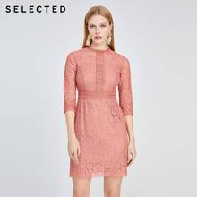 SELECTED Lace Hollowed Sweet Mid-length Dress Women's Slim Fit Temperament Dress G|42012J515 2024 - buy cheap