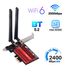 2400Mbps adaptador inalámbrico PCIe Wifi 6 Intel AX200 Wifi tarjeta de red Bluetooth 5,1 de 802 11ac/ax 2,4G/5G de escritorio de Windows 10 2024 - compra barato