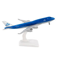 Avión KLM Royal Dutch de 20cm Boeing 747 con tren de aterrizaje B747, modelo de avión de aleación, juguete para niños, regalo para niños para colección 2024 - compra barato