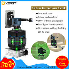 XEAST XE-16L-Nivel láser, herramienta de nivelación 4D de 16 líneas y luz verde, nivelado automático, 360 Horizontal y Vertical, rayo láser de haz verde de gran potencia 2024 - compra barato
