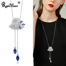 Женская Цепочка с кристаллами, длинное ожерелье с кулоном, аксессуары для женщин, Подарочная бижутерия, 2019 2024 - купить недорого