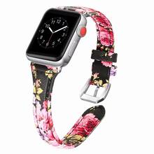 Pulseira de couro genuíno para iwatch, para apple watch se 6 5 4 40mm 44mm, pulseira única para apple watch band 3 2 1 42mm 38mm 2024 - compre barato