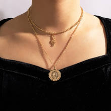 Tocona-Collar con colgante geométrico para mujer, joyería multicapa de aleación de Metal, Color dorado, 17695 2024 - compra barato