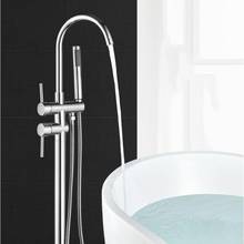 Luxury Brass Bathroom bathtub Faucet set floor mounted style shower faucet set gold Black chrome shower faucet set 2024 - buy cheap