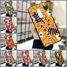 Capa traseira para huawei, para modelos honor 4c, 5c, 6c, 6a, pro, silicone, com estética, flor, arte floral, capinha de celular para huawei honor 6, 5a, 4x, 5x, 6x, 6a 2024 - compre barato