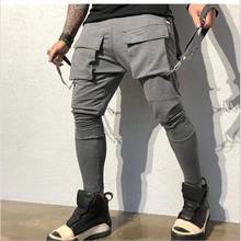 Gray Sports Jogging Pants Men Joggers Casual Fitness Cargo Sweatpants Gym Training Sport Pants Men Running Trousers With Pockets 2024 - buy cheap