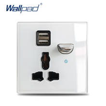 Wallpad L6 EU UK Universal Switched Wall Socket Double USB Charging Port 2.1A Power Outlet Blue LED Indicator 2024 - buy cheap